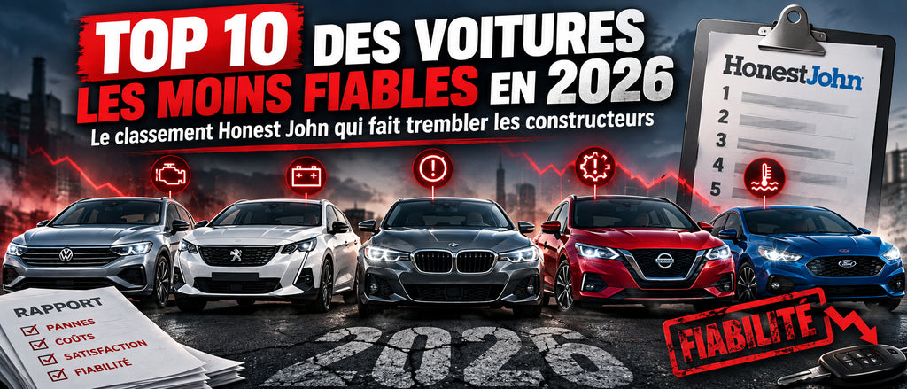 Top 10 voitures les moins fiables 2026 : classement Honest John
