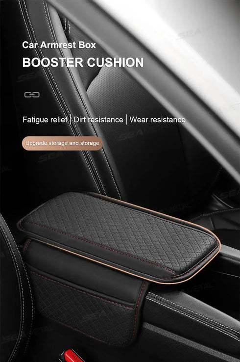 Coussin Accoudoir Voiture Universel - Mousse Mémoire Forme & Rangement Intégré