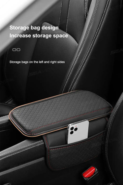 Coussin Accoudoir Voiture Universel - Mousse Mémoire Forme & Rangement Intégré