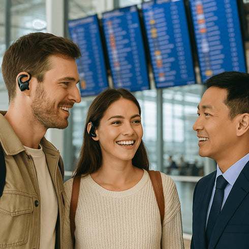 Traducteur Vocal Instantané 144 Langues | Écouteurs Bluetooth IA