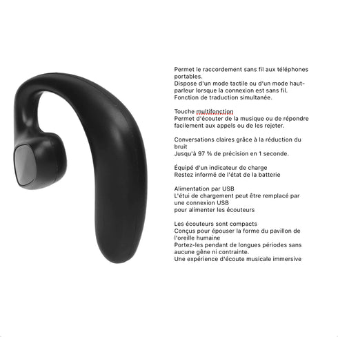 Traducteur Vocal Instantané 144 Langues | Écouteurs Bluetooth IA