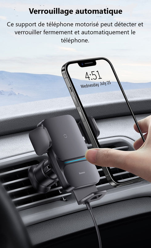 Chargeur Sans Fil Voiture Qi2™ 15W 2025 | Serrage Auto