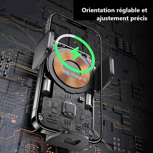 Chargeur Sans Fil Voiture Qi2™ 15W 2025 | Serrage Auto