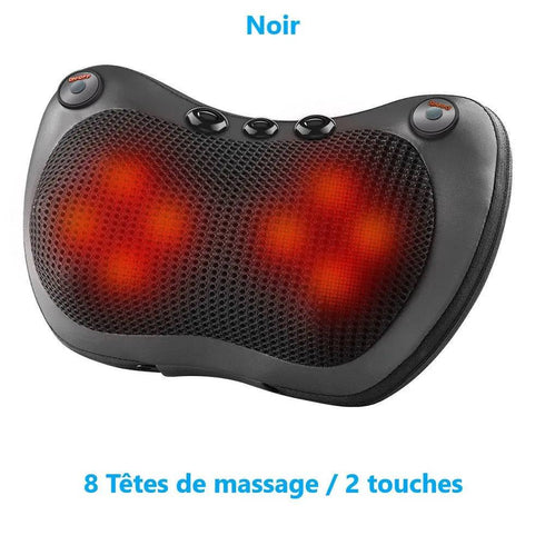 Coussin Massage Shiatsu 8 Têtes Chauffant - Voiture & Maison