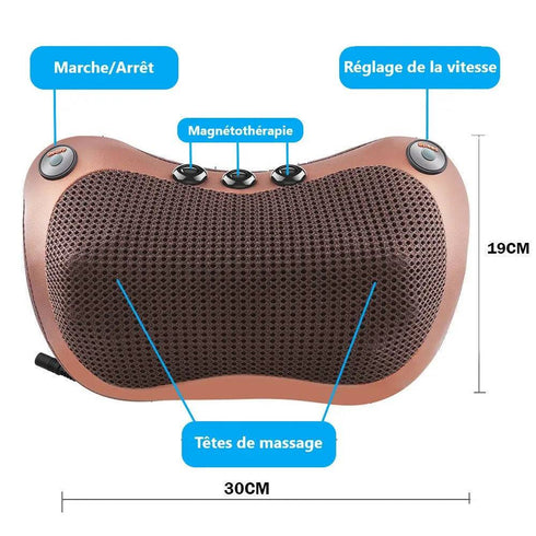 Coussin Massage Shiatsu 8 Têtes Chauffant - Voiture & Maison