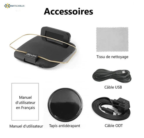 HUD 3D Sans Film OBD2 GPS - Affichage Tête Haute Voiture