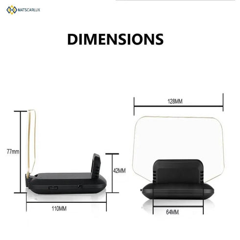 HUD 3D Sans Film OBD2 GPS - Affichage Tête Haute Voiture