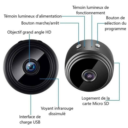 Mini caméra magnétique voiture/domicile