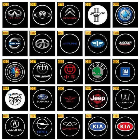 Projecteur LED Portière Voiture Kit 4 Pièces 29€ - 462 Modèles Logo HD Étanche - Lumière Porte Sans Perçage