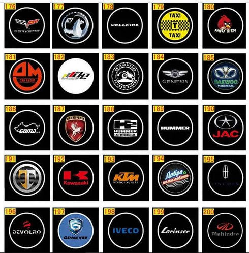 Projecteur LED Portière Voiture Kit 4 Pièces 29€ - 462 Modèles Logo HD Étanche - Lumière Porte Sans Perçage