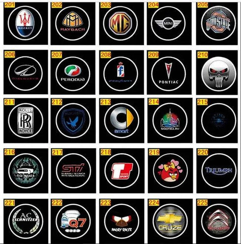 Projecteur LED Portière Voiture Kit 4 Pièces 29€ - 462 Modèles Logo HD Étanche - Lumière Porte Sans Perçage