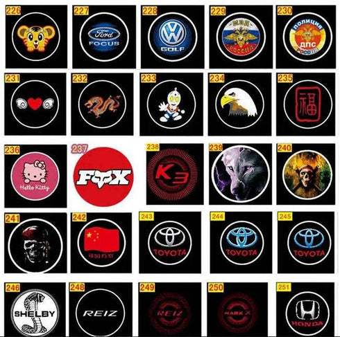 Projecteur LED Portière Voiture Kit 4 Pièces 29€ - 462 Modèles Logo HD Étanche - Lumière Porte Sans Perçage