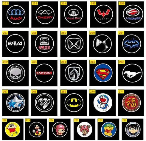 Projecteur LED Portière Voiture Kit 4 Pièces 29€ - 462 Modèles Logo HD Étanche - Lumière Porte Sans Perçage