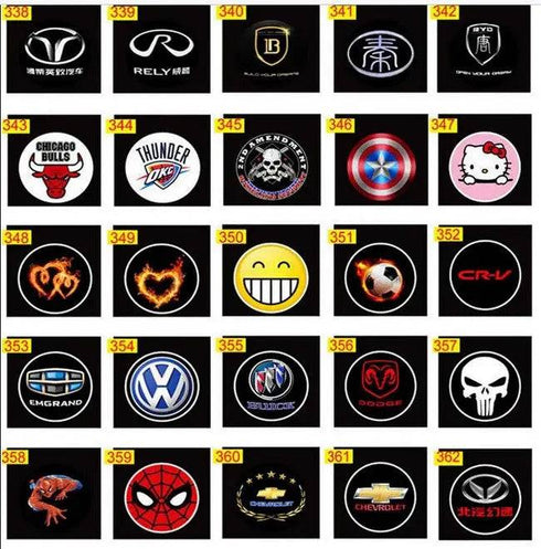 Projecteur LED Portière Voiture Kit 4 Pièces 29€ - 462 Modèles Logo HD Étanche - Lumière Porte Sans Perçage