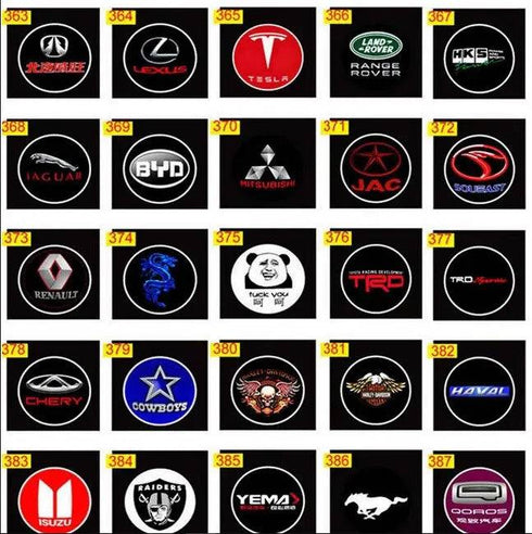 Projecteur LED Portière Voiture Kit 4 Pièces 29€ - 462 Modèles Logo HD Étanche - Lumière Porte Sans Perçage