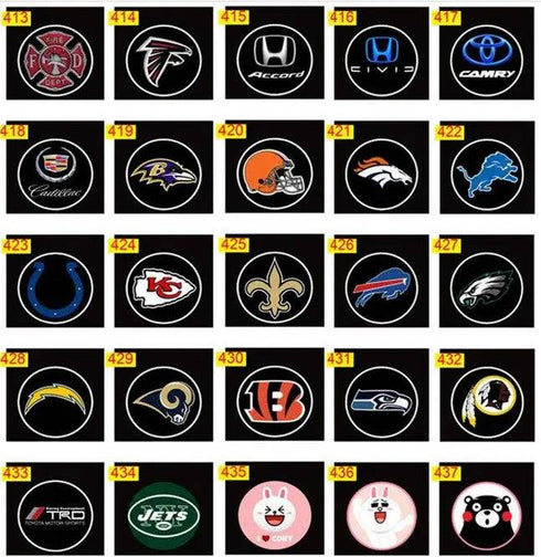 Projecteur LED Portière Voiture Kit 4 Pièces 29€ - 462 Modèles Logo HD Étanche - Lumière Porte Sans Perçage