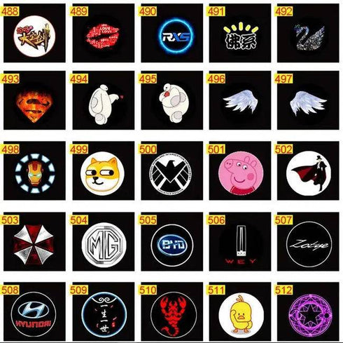 Projecteur LED Portière Voiture Kit 4 Pièces 29€ - 462 Modèles Logo HD Étanche - Lumière Porte Sans Perçage