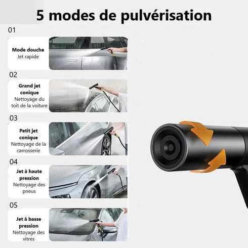 Pistolet Lavage Haute Pression 4000 PSI avec Tuyau Inclus - Kit Complet