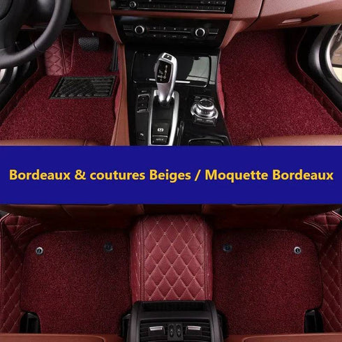 Tapis Auto 3D Sur-Mesure Avant & Arrière avec Double Couche Moquette