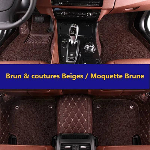 Tapis Auto 3D Sur-Mesure Avant & Arrière avec Double Couche Moquette