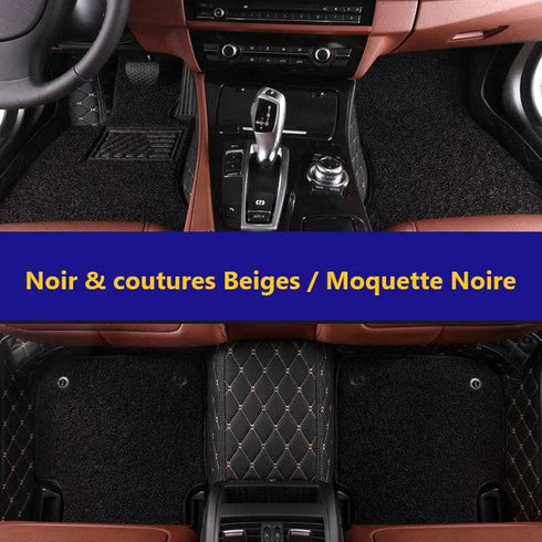 Tapis Auto 3D Sur-Mesure Avant & Arrière avec Double Couche Moquette