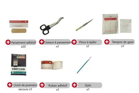 Trousse de Secours Voiture 44 Pièces - Kit Premiers Soins Obligatoire Pro