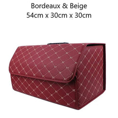 Organisateur De Coffre De Voiture Pliable - Tissu Oxford Imperméable - 4 Poches - Avec Bandes Velcro - Pour Ranger Accessoires, équipements, Courses